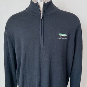 Footjoy Black Wool 1/4 Zip Sweater "The Coeur d"Alene" Sz Large